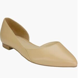 NEW Marc Fisher LTD Sunny Half d'Orsay Flat in Light‎ Natural Leather Size 8.5